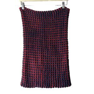 NWOT Gap Women's Waffle 2-Tone Tube Infinity Scarf Navy/Red One Size